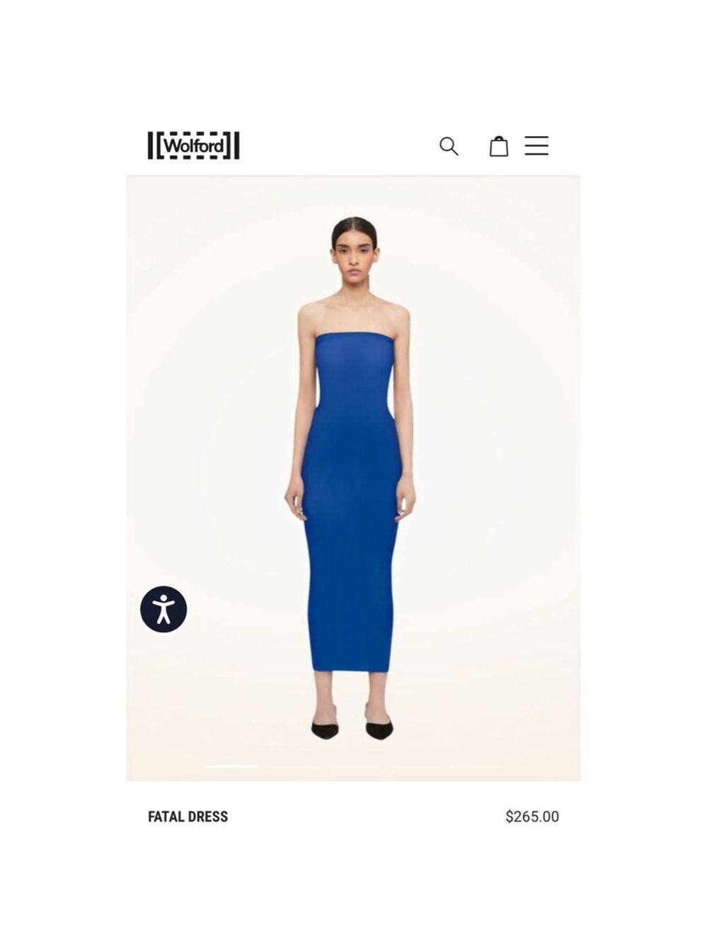 NWT Wolford Fatal Strapless Dress Dazzling Blue M - Picture 5 of 6